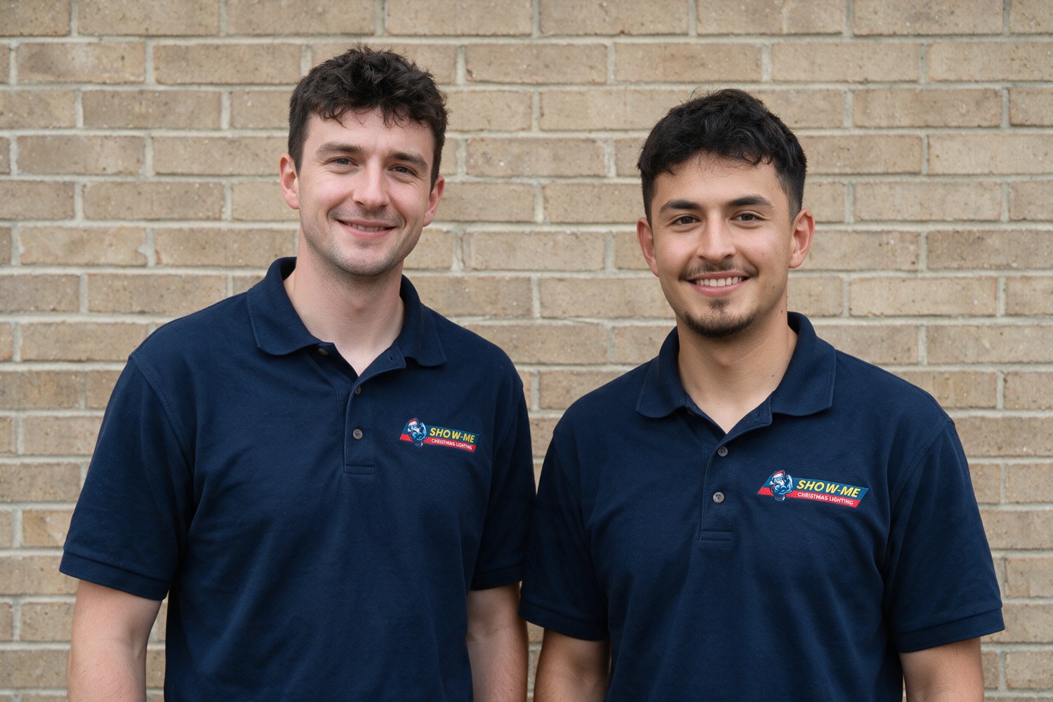 Show Me Christmas Lights founders Alex Barnes, left, and Ishmael Enriquez, right